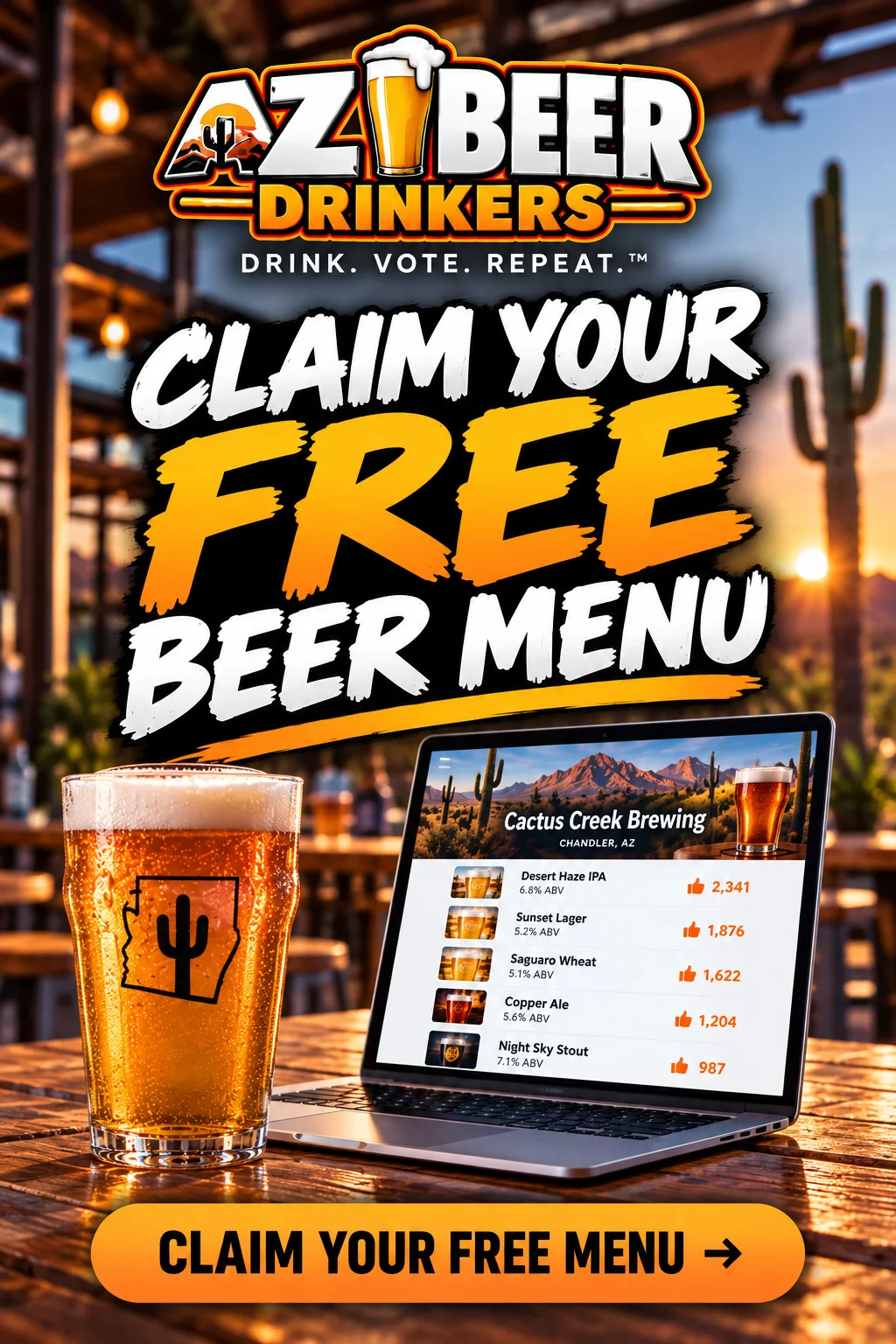Claim Your Free Beer Menu
